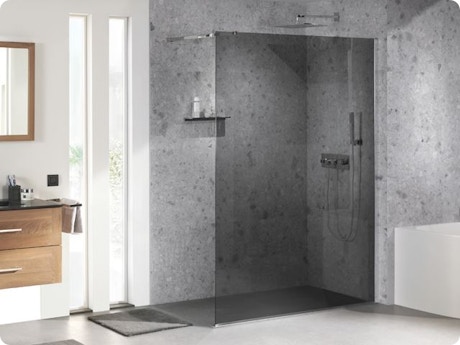 Balmani douche de plain-pied (motif de verre gris)