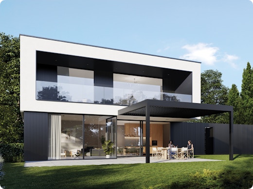 Pergola élégante avec toit à lames en aluminium ? Découvrez Somnium d'Aliplast