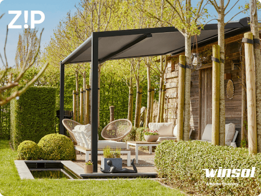 Ontdek de perfecte outdoor vibes met de Pergola Z!P en Z!P Cube van Winsol