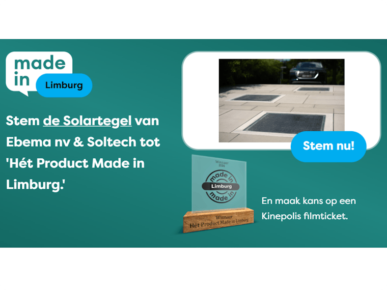 Made in Limburg nomineert Solartegel voor prestigieuze prijs