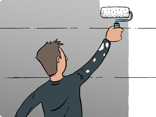 Betonnen schutting schilderen