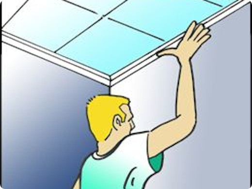 Pose de dalles de plafond