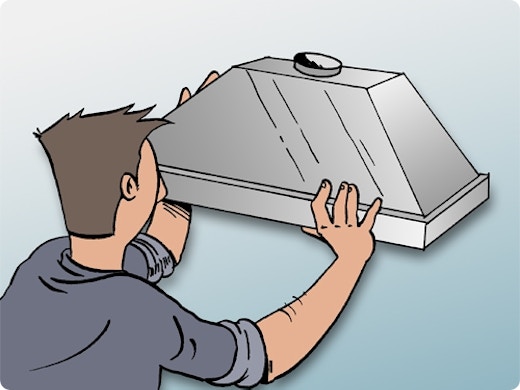 Placer une hotte d’aspiration avec cheminée