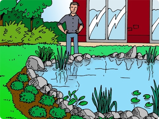 Réaliser un étang de jardin avec une membrane