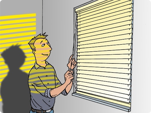 Placer un store à lamelles horizontales