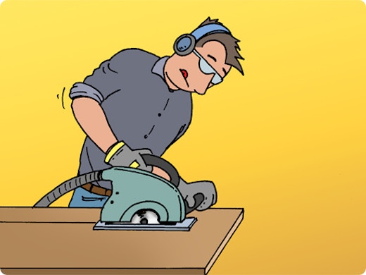 Werken met een cirkelzaag