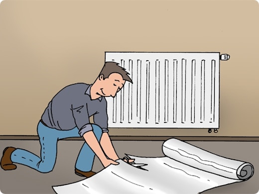 Radiatorfolie aanbrengen
