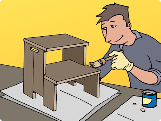 Fabriquer un marchepied en bois par assemblage à tourillons