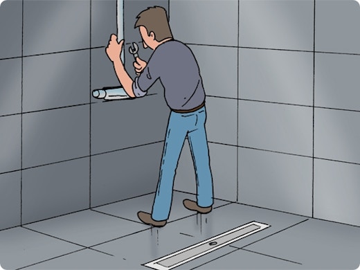 Réaliser une douche sans receveur à niveau de sol