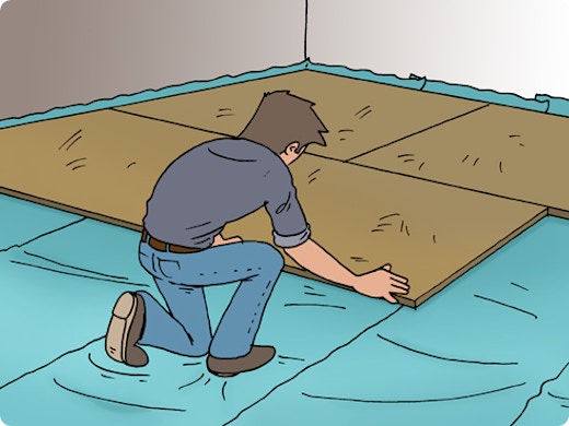 Isolerende ondervloer leggen