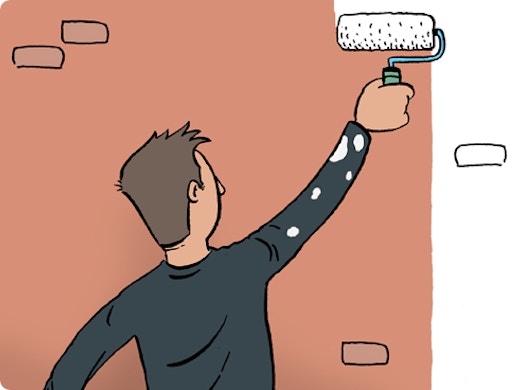 Peindre une façade en briques