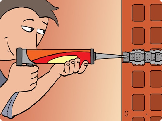 Placer une fixation chimique avec un pistolet à cartouche