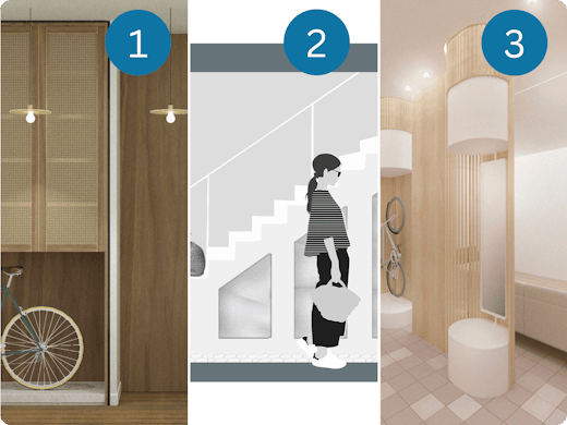 3 designs pour le nouveau couloir de Bert et Isabelle