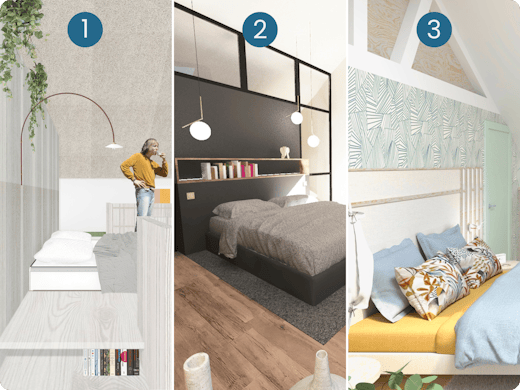 3 nouveaux plans pour une spacieuse chambre sous toit