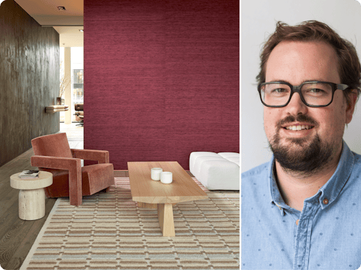 3 tendances d'aménagement d’intérieur pour 2025 selon l'expert Block : le retour de l'art nouveau, la moquette pleine et le rouge sang de bœuf