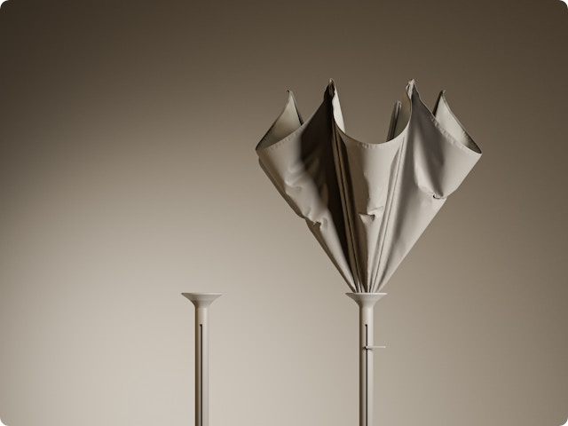 In de kijker: parasol met dubbele functie ontvouwt zich als een bloem