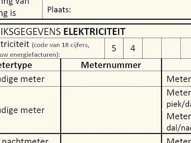 Eén verhuisdocument voor alle energieleveranciers